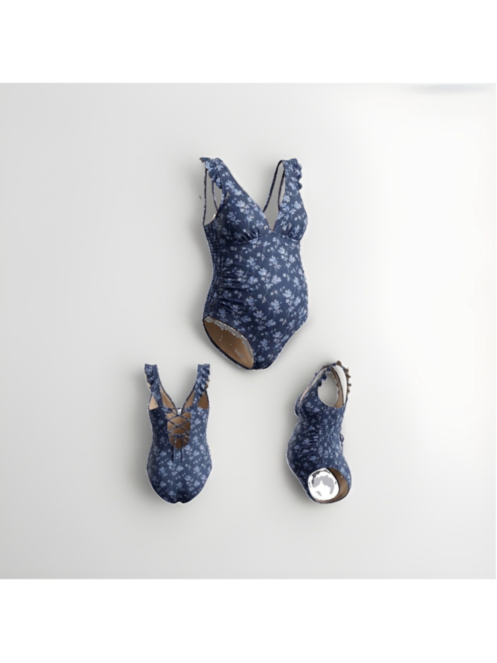 A Pea in the Pod Maternity One-Piece Swimsuit L Navy Blue Floral Underwire G - Picture 1 of 10